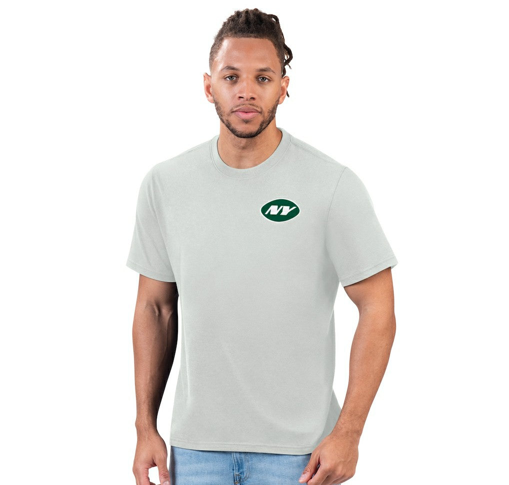 New York Jets Margaritaville Flip Flop T-Shirt Gray - NFL