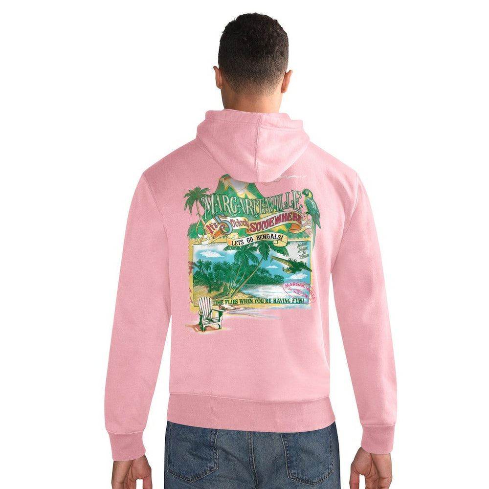 Cincinnati Bengals Margaritaville Time Flies Garment Dyed Pullover Hoodie Orange - NFL