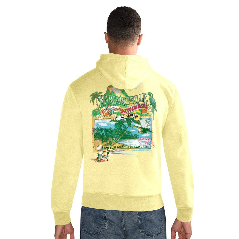New Orleans Saints Margaritaville Time Flies Garment Dyed Pullover Hoodie Gold - NFL