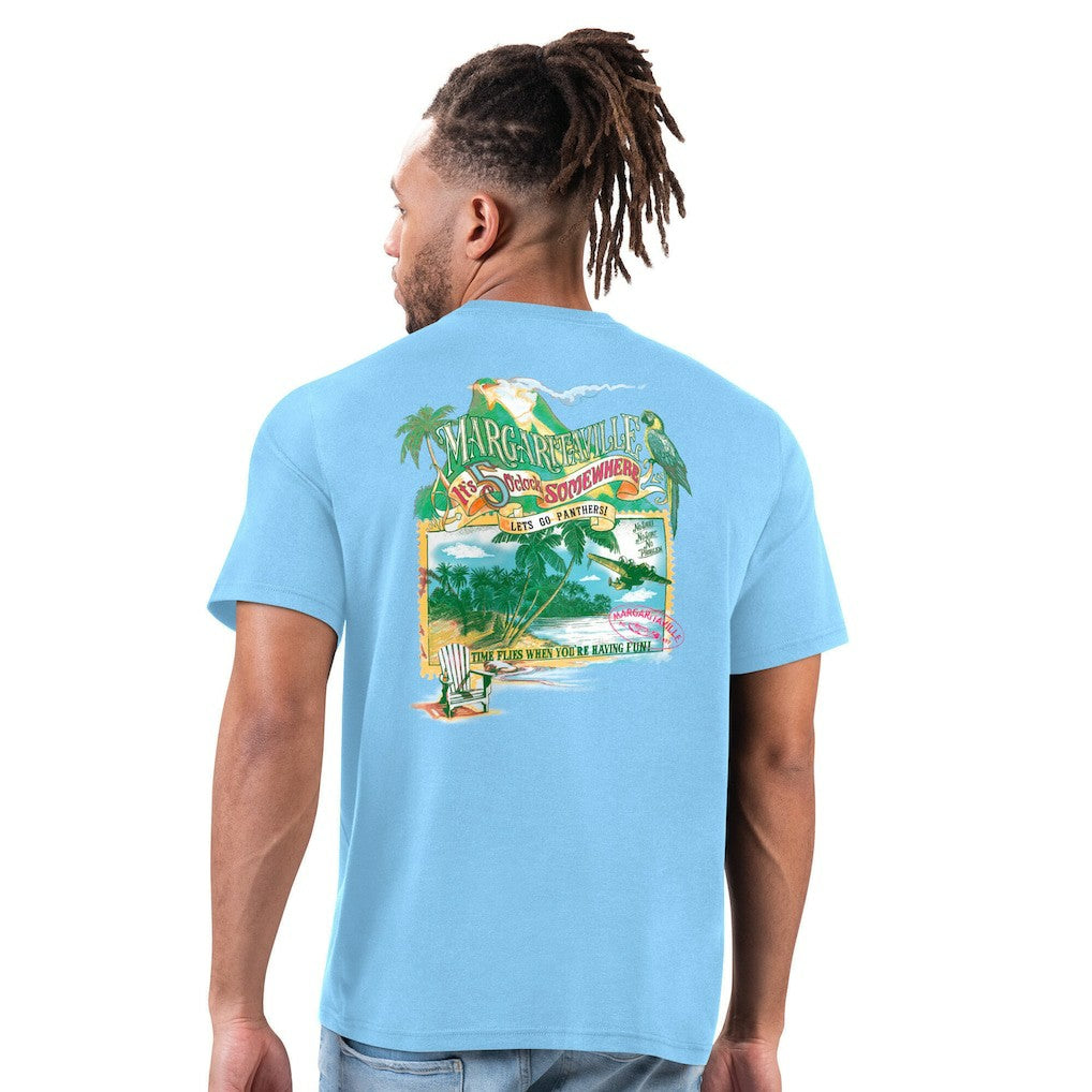 Carolina Panthers Margaritaville Time Flies T-Shirt Light Blue - NFL
