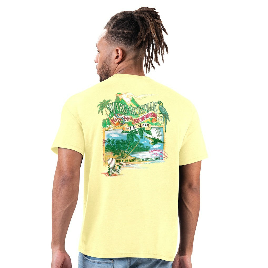 New Orleans Saints Margaritaville Time Flies T-Shirt Gold - NFL