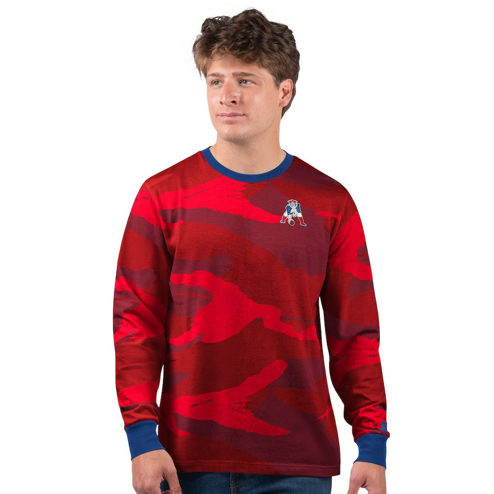 New England Patriots Starter Thursday Night Gridiron Vintage Logo Long Sleeve T-Shirt Red - NFL