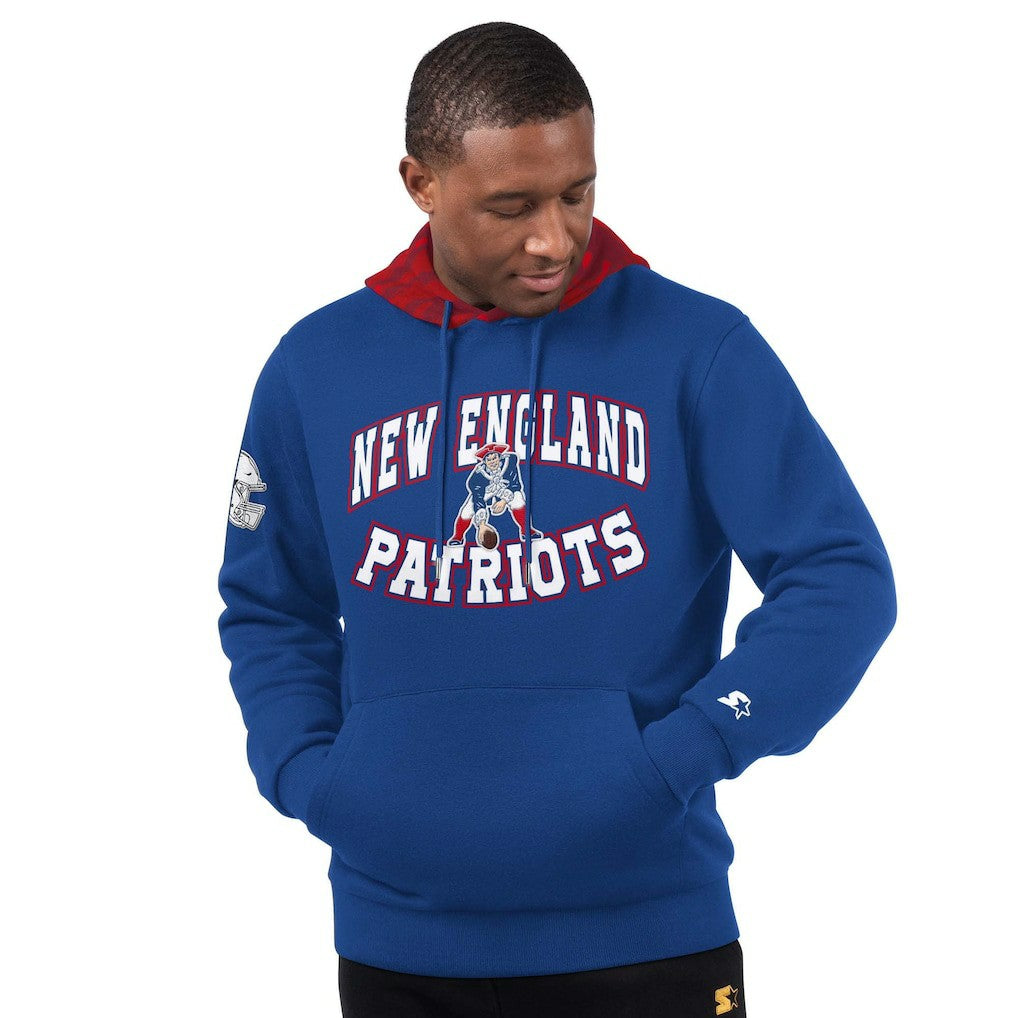 New England Patriots Starter Thursday Night Gridiron Vintage Logo Pullover Hoodie Royal - NFL