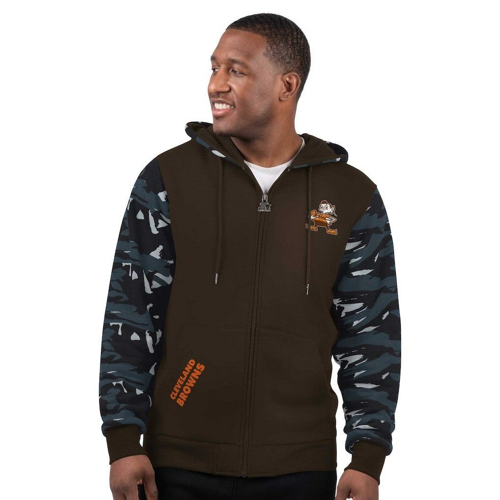 Cleveland Browns Starter Thursday Night Gridiron Vintage Logo Full-Zip Hoodie Brown - NFL