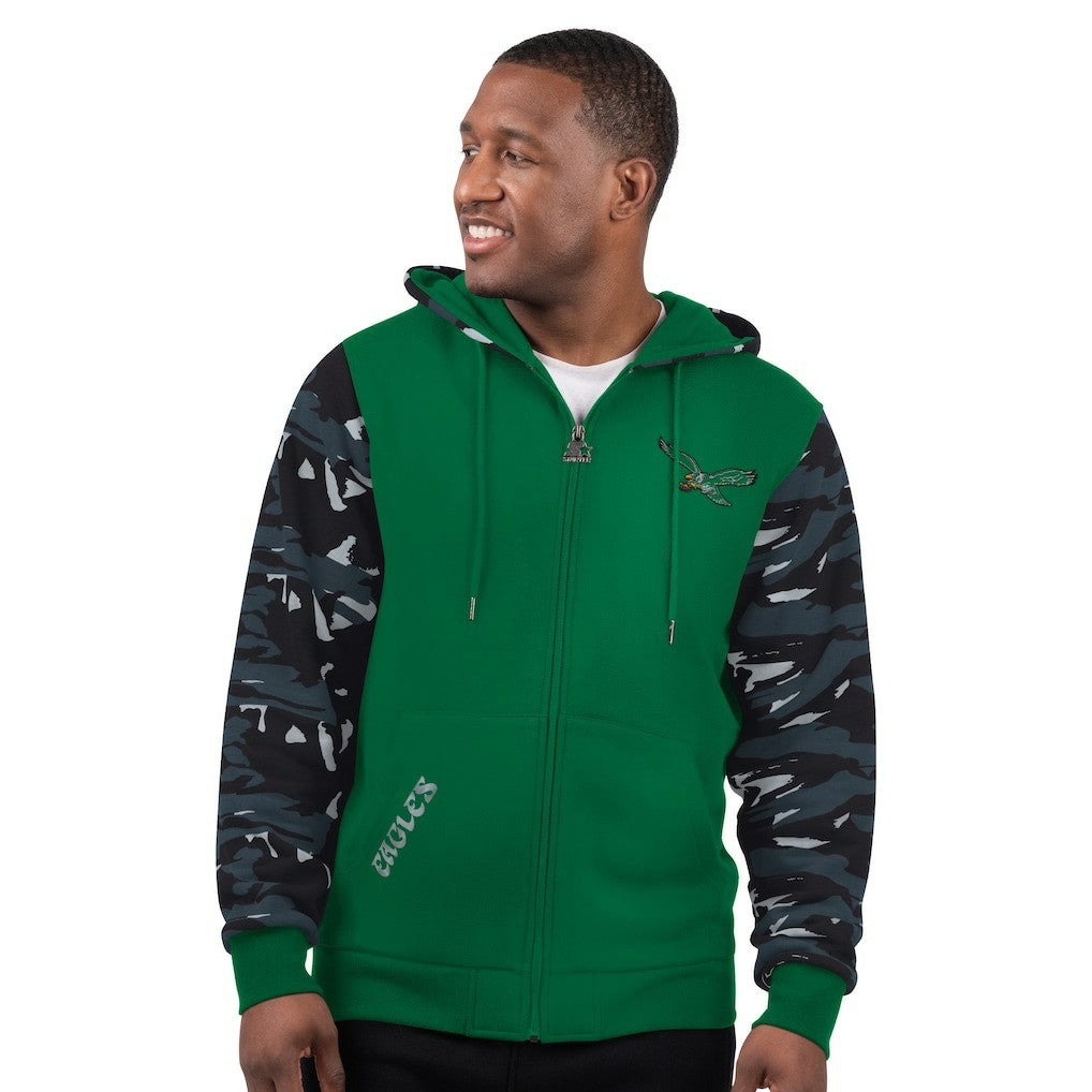 Philadelphia Eagles Starter Thursday Night Gridiron Vintage Logo Full-Zip Hoodie Kelly Green - NFL