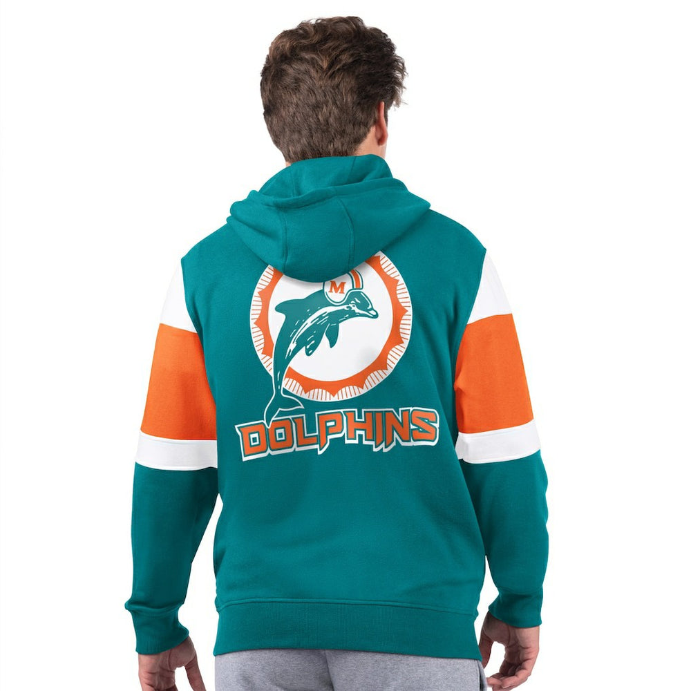 Miami Dolphins Starter Extreme Vintage Logo Full-Zip Hoodie Aqua - NFL