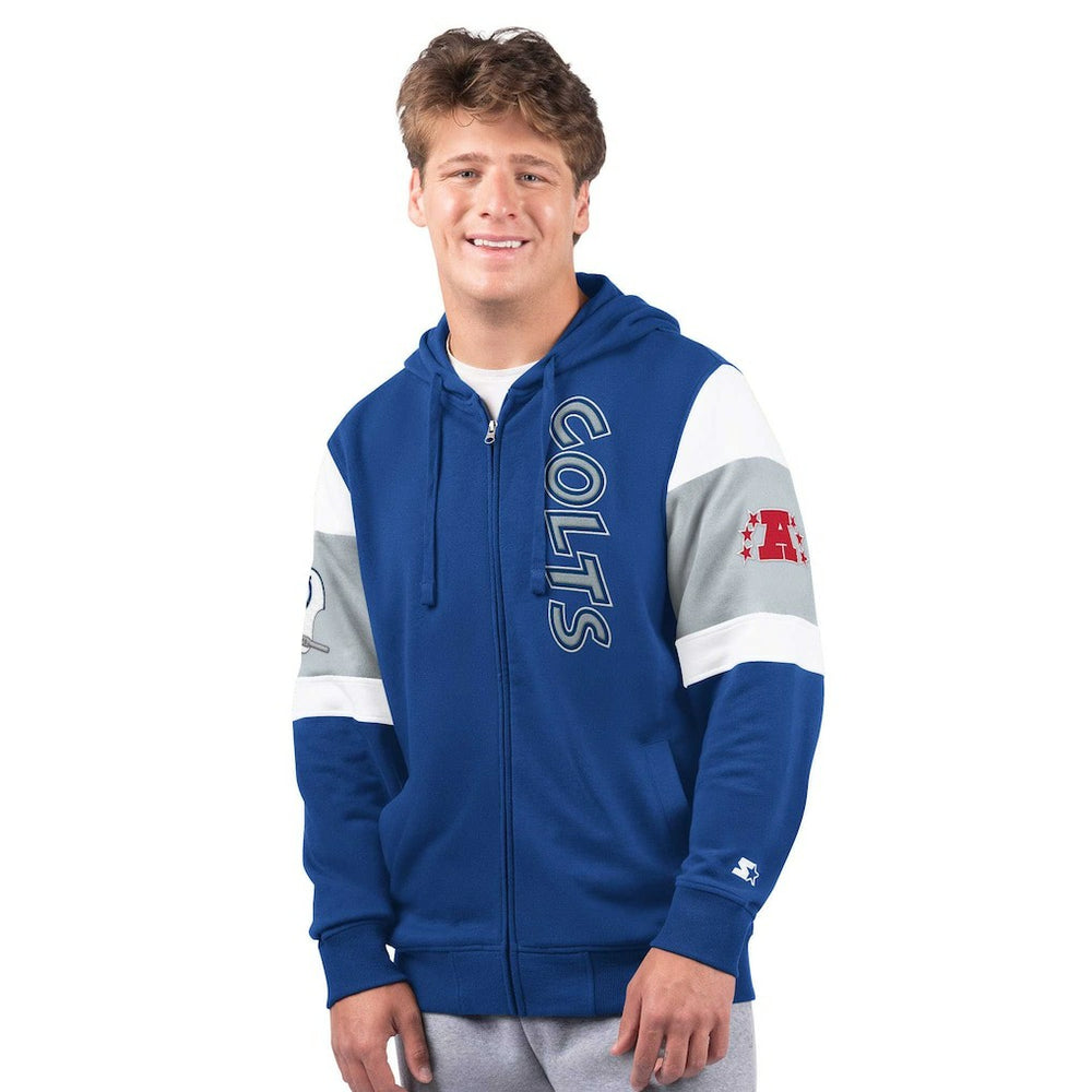Indianapolis Colts Starter Extreme Vintage Logo Full-Zip Hoodie Royal - NFL