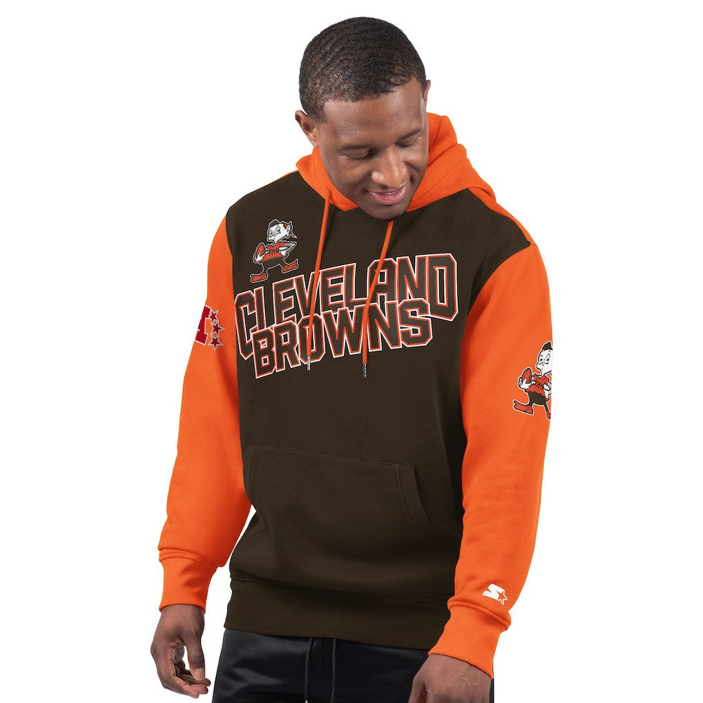 Cleveland Browns Starter Extreme Vintage Logo Pullover Hoodie Brown - NFL