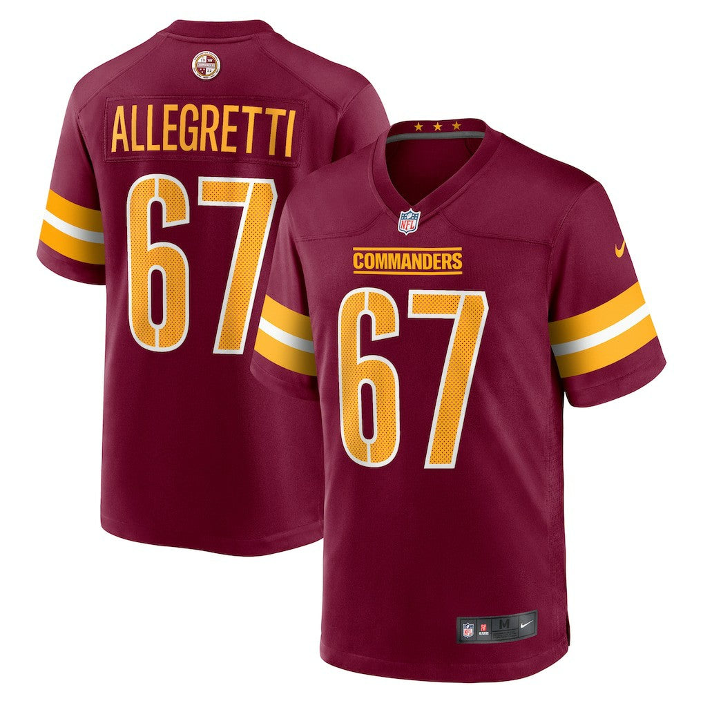 Nick Allegretti Washington Commanders Game Jersey - Burgundy | NFL Jerseys