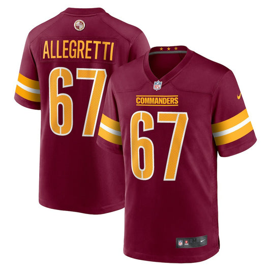 Nick Allegretti Washington Commanders Game Jersey - Burgundy | NFL Jerseys