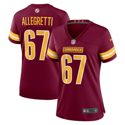 Nick Allegretti Washington Commanders Women's Game Jersey - Burgundy | NFL Jerseys
