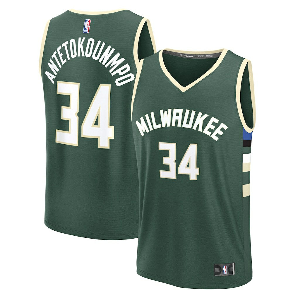 Fanatics - Giannis Antetokounmpo Milwaukee Bucks Fast Break Replica Player Jersey - Icon Edition - Hunter Green