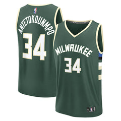 Fanatics - Giannis Antetokounmpo Milwaukee Bucks Fast Break Replica Player Jersey - Icon Edition - Hunter Green