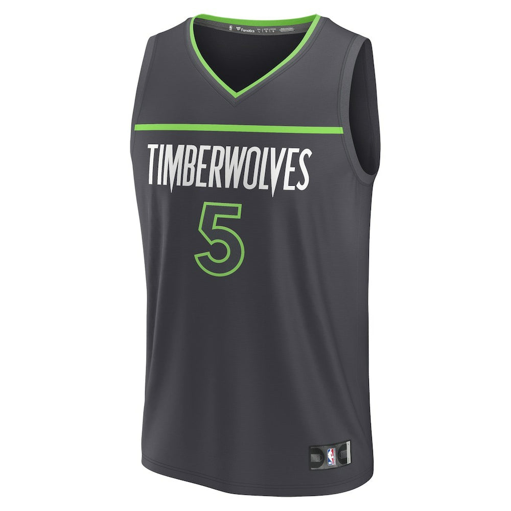 Fanatics - Anthony Edwards Minnesota Timberwolves Fast Break Replica Player Jersey - Statement Edition - Anthracite