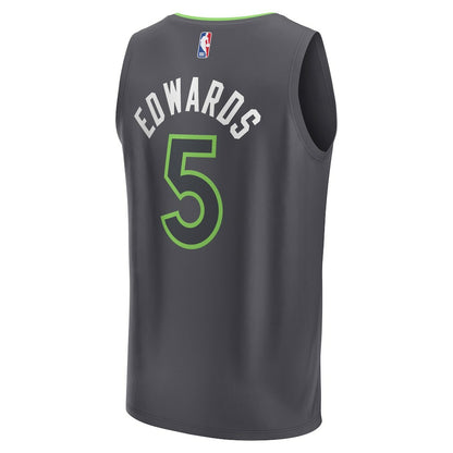 Anthony Edwards Minnesota Timberwolves Fast Break Replica Player Jersey - Statement Edition - Anthracite | NBA Jerseys