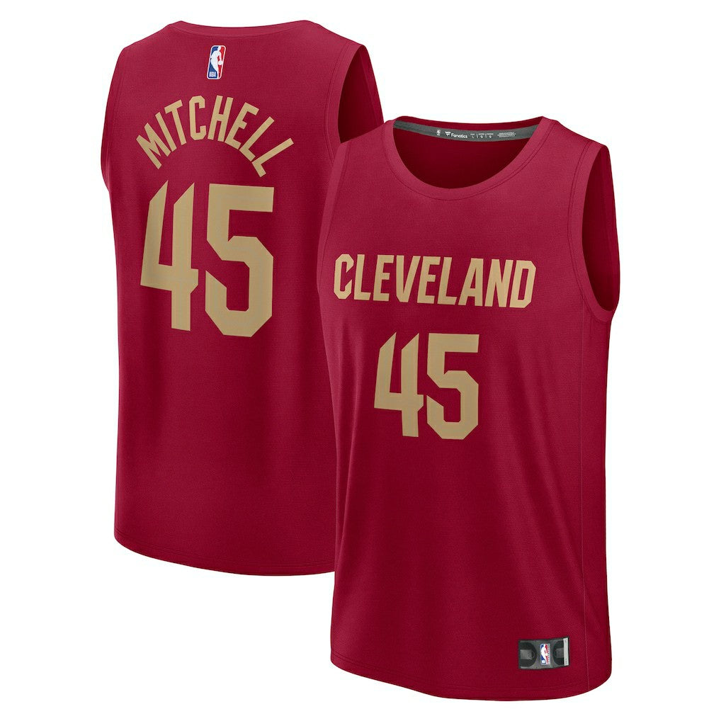 Fanatics - Donovan Mitchell Cleveland Cavaliers Fast Break Replica Player Jersey - Icon Editi- Wine