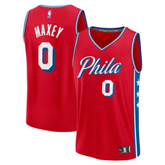 Fanatics - Tyrese Maxey Philadelphia 76ers Fast Break Replica Player Jersey - Statement Edition - Red