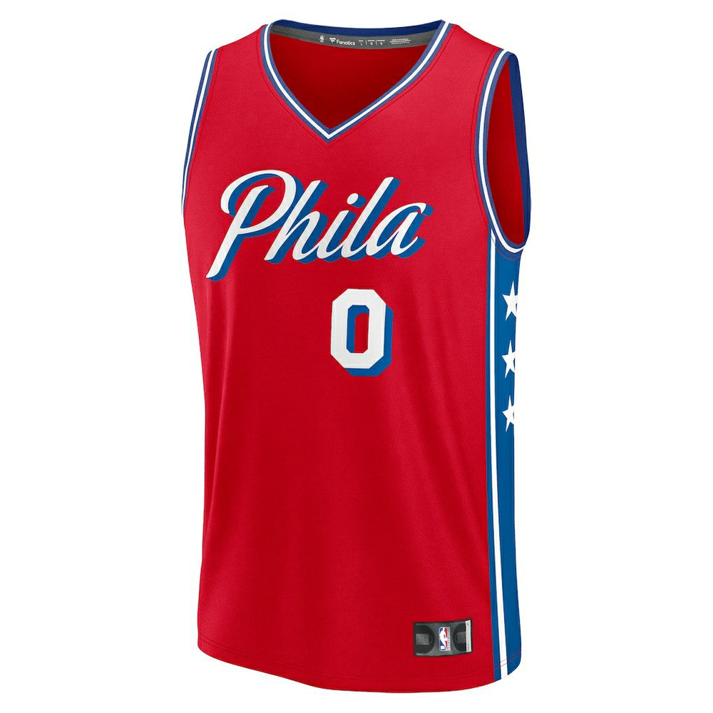 Fanatics - Tyrese Maxey Philadelphia 76ers Fast Break Replica Player Jersey - Statement Edition - Red