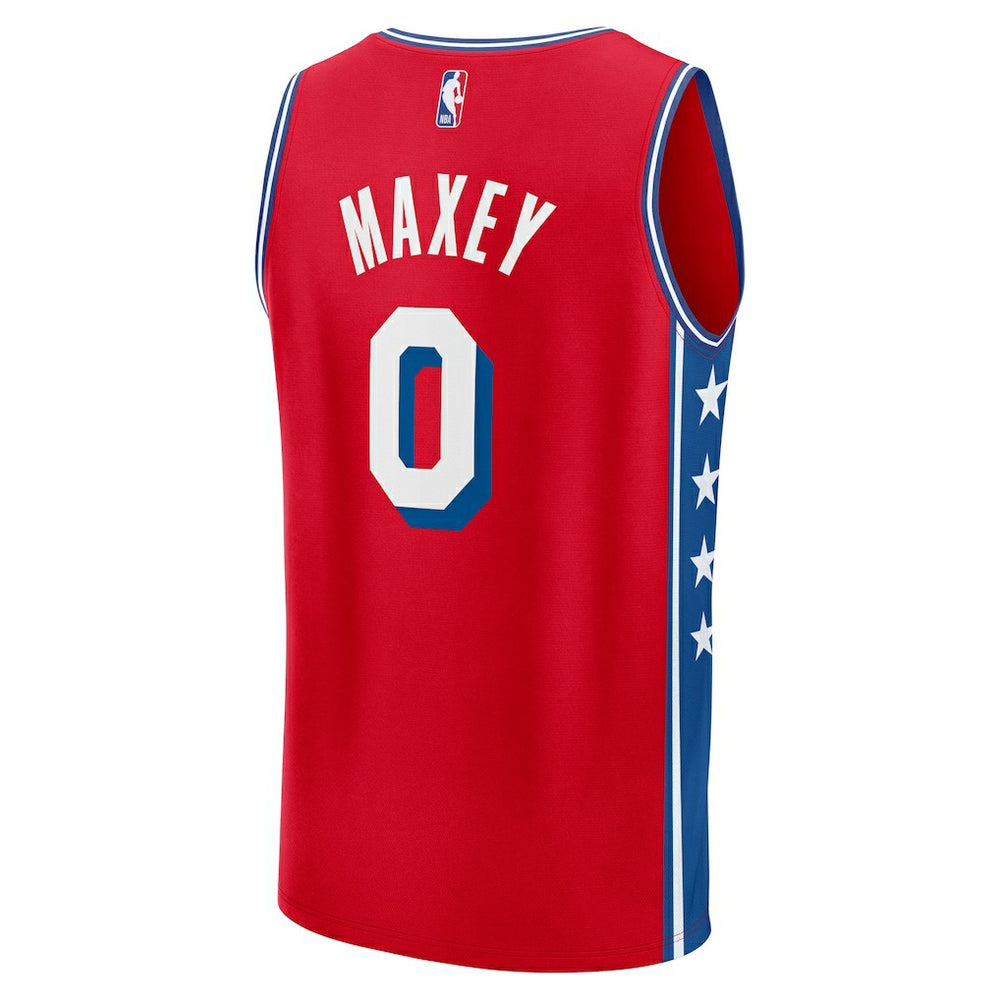 Fanatics - Tyrese Maxey Philadelphia 76ers Fast Break Replica Player Jersey - Statement Edition - Red