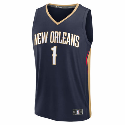 Zion Williamson New Orleans Pelicans Fast Break Replica Player Jersey - Icon Edition - Navy | NBA Jerseys