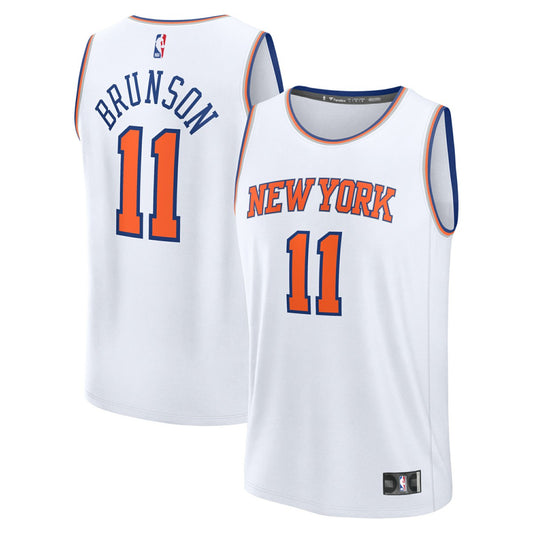 Jalen Brunson New York Knicks Fast Break Replica Player Jersey - Association Edition - White | NBA Jerseys