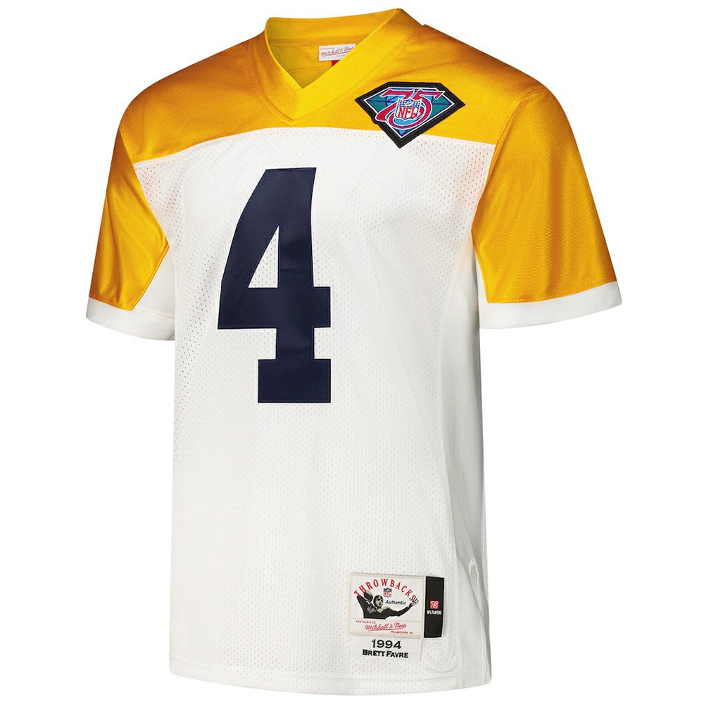 Brett Favre Green Bay Packers 1994 Authentic Throwback Retired Player Jersey White - Mitchell & Ness