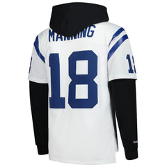 Peyton Manning Indianapolis Colts Player Name & Number Hoodie Legacy Jersey White - Mitchell & Ness