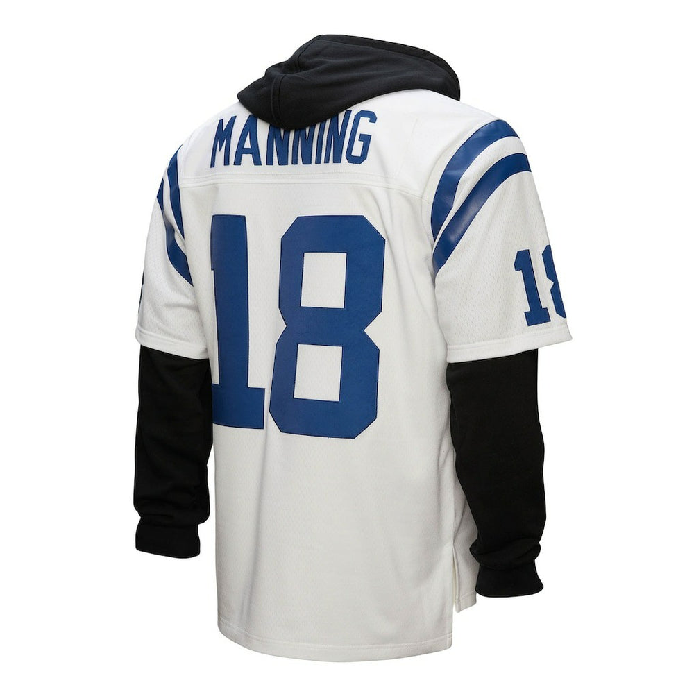 Peyton Manning Indianapolis Colts Player Name & Number Hoodie Legacy Jersey White - Mitchell & Ness