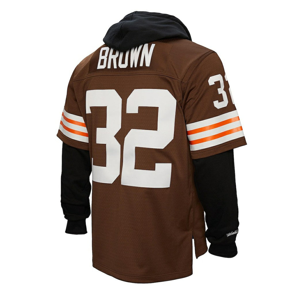 Jim Brown Cleveland Browns Player Name & Number Hoodie Legacy Jersey Brown - Mitchell & Ness