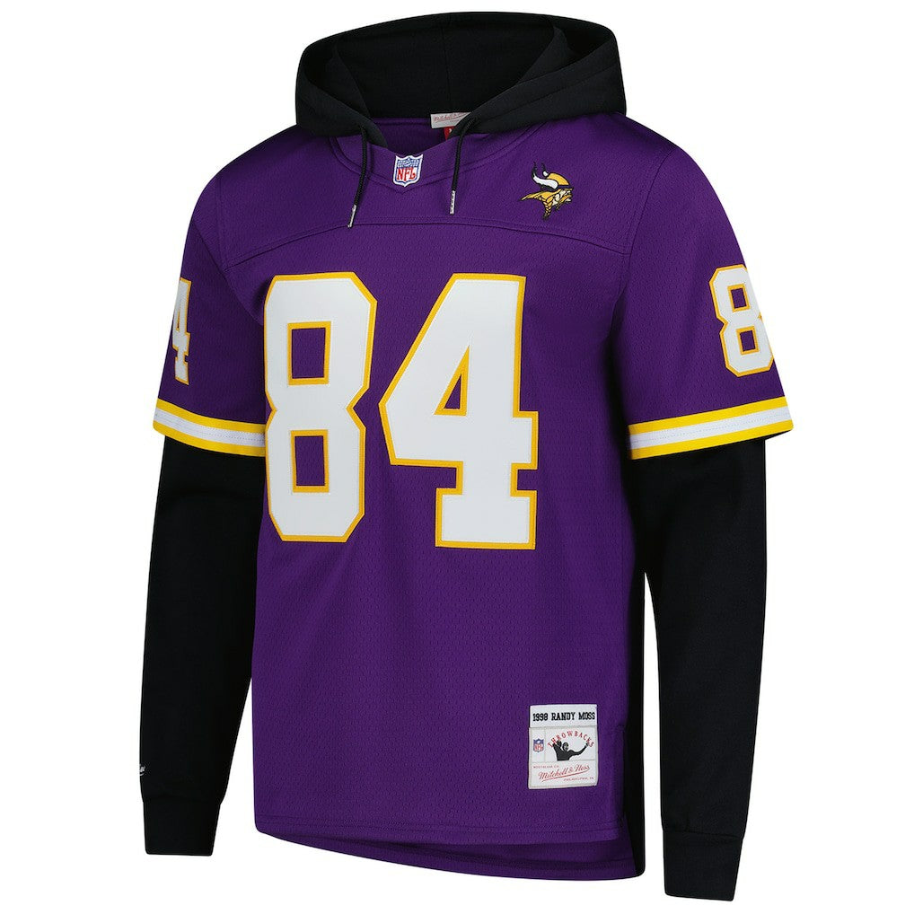 Randy Moss Minnesota Vikings Player Name & Number Hoodie Legacy Jersey Purple - Mitchell & Ness
