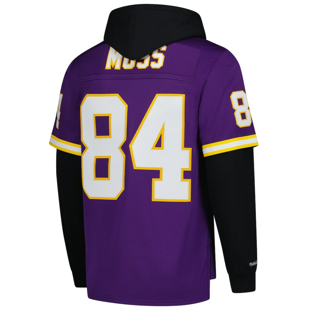Randy Moss Minnesota Vikings Player Name & Number Hoodie Legacy Jersey Purple - Mitchell & Ness