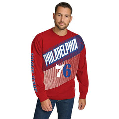 NBA - Philadelphia 76ers Tommy Jeans Lucas Long Sleeve T-Shirt - Red