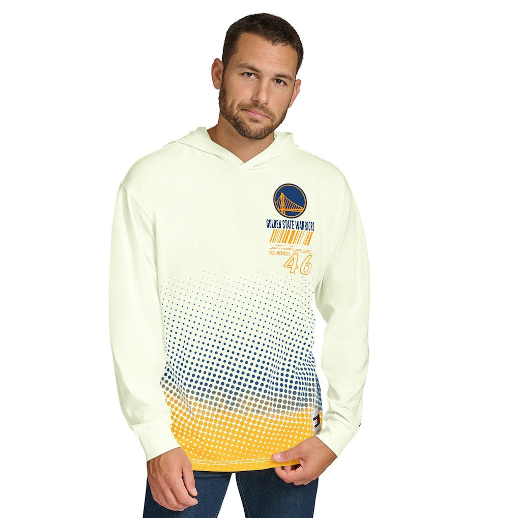 NBA - Golden State Warriors Tommy Jeans Ben Vintage Applique Long Sleeve Hoodie T-Shirt - Cream