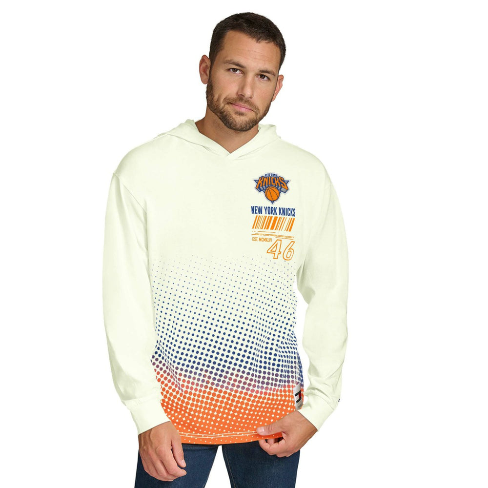 NBA - New York Knicks Tommy Jeans Ben Vintage Applique Long Sleeve Hoodie T-Shirt - Cream