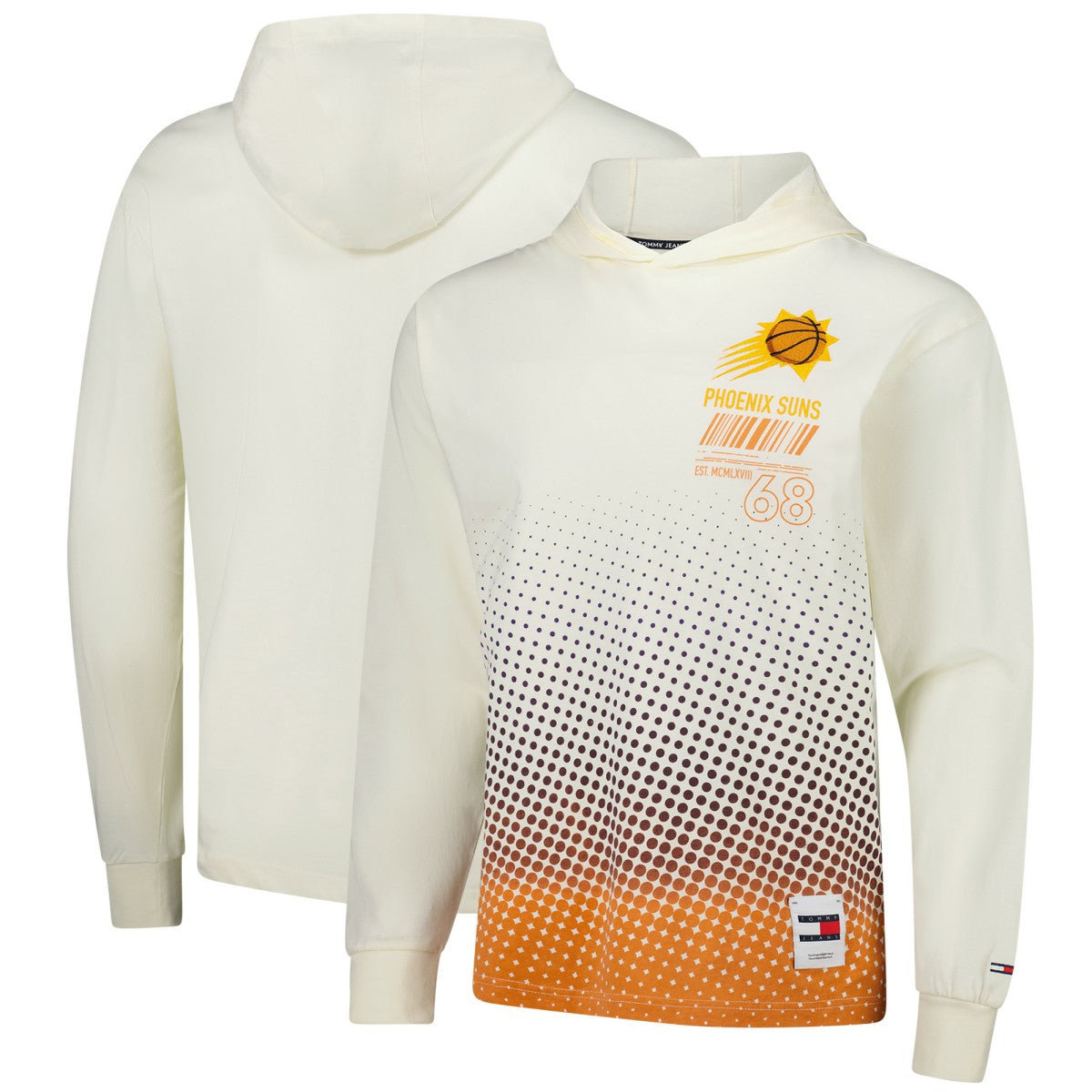 NBA - Phoenix Suns Tommy Jeans Ben Long Sleeve Hoodie T-Shirt - Cream