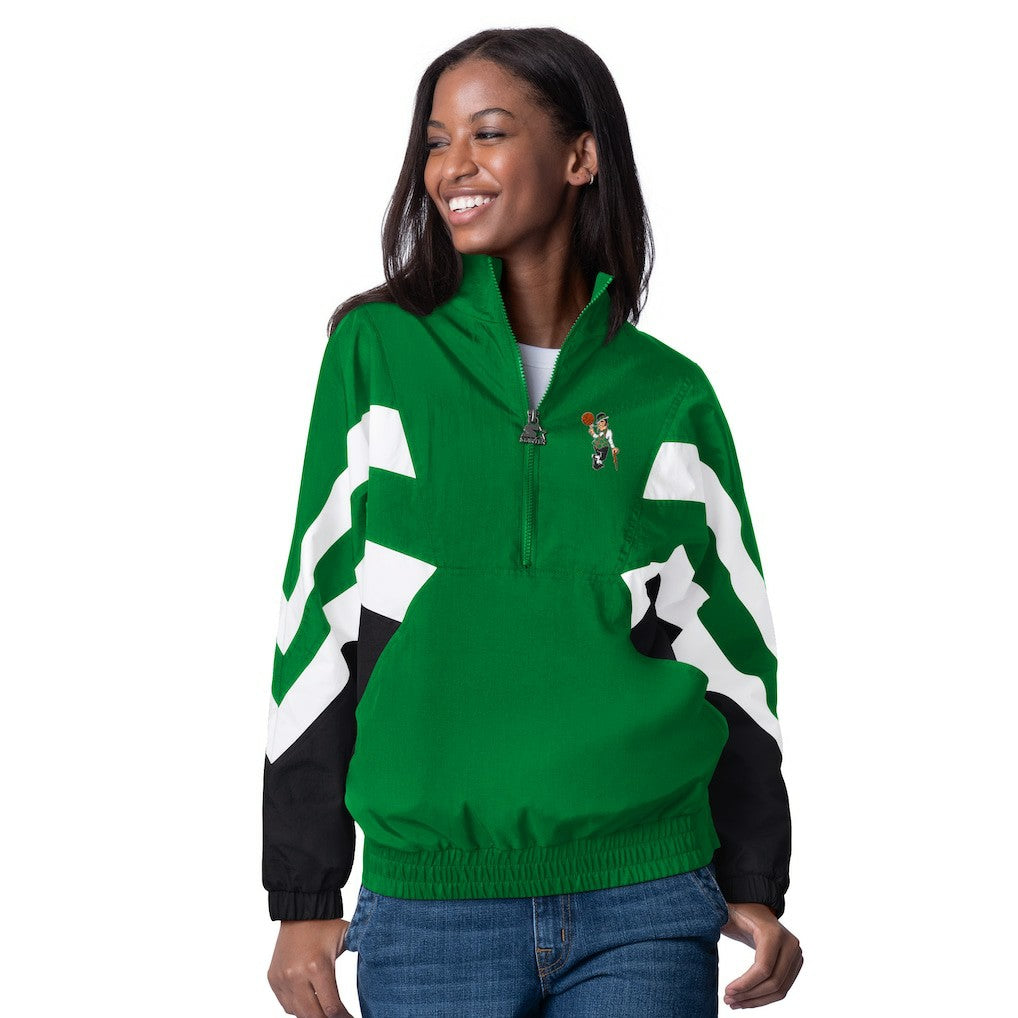 NBA - Boston Celtics Starter Women's Renegade Oxford Half-Zip Jacket - Kelly Green