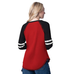 NBA - Chicago Bulls G-III 4Her by Carl Banks Women's Winner Waffle Knit Thermal Long Sleeve Tri-Blend T-Shirt - Red/Black