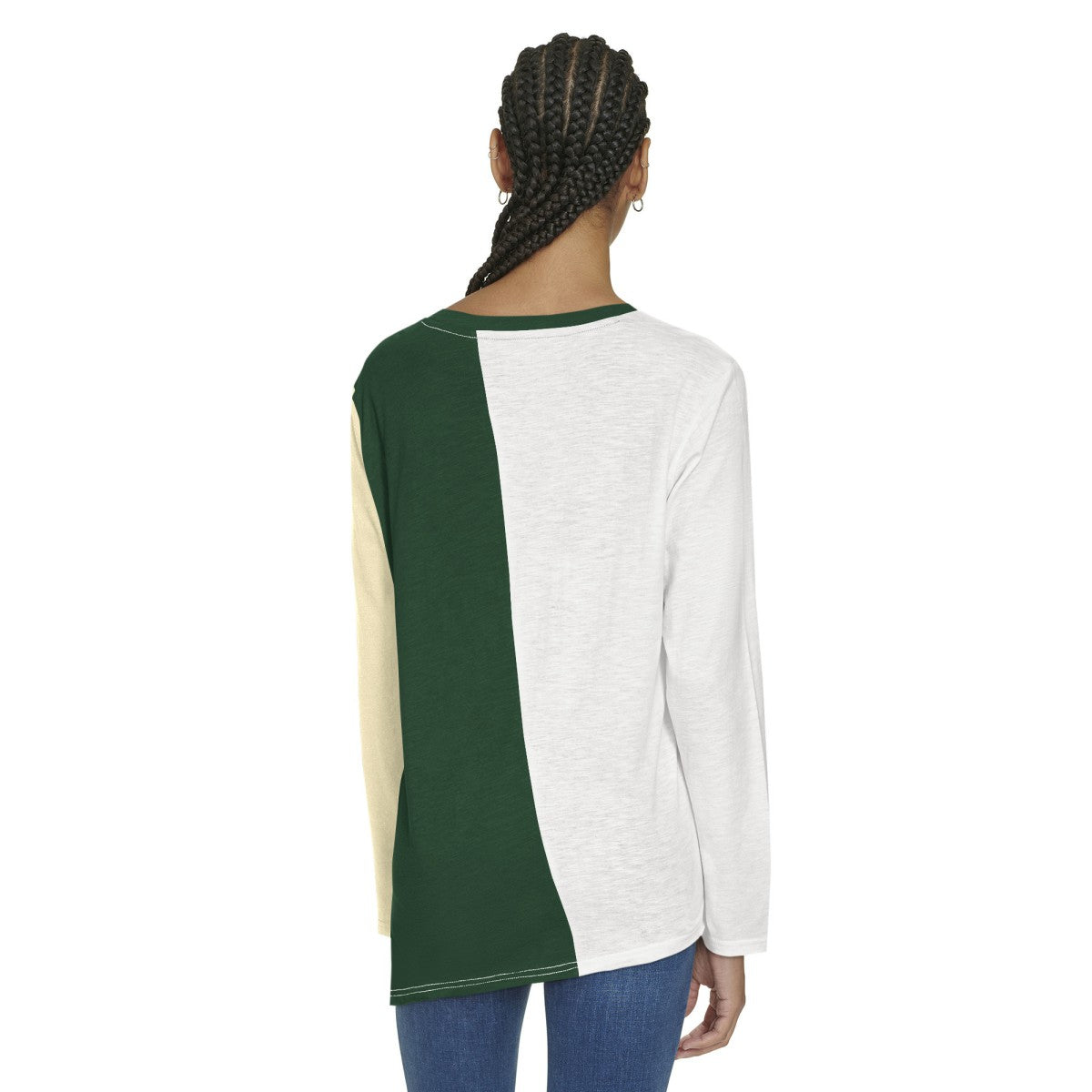 NBA - Milwaukee Bucks Tommy Jeans Women's Amelia Color Blocked Long Sleeve T-Shirt - White/Hunter Green
