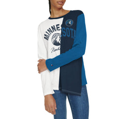 NBA - Minnesota Timberwolves Tommy Jeans Women's Amelia Color Blocked Long Sleeve T-Shirt - White/Navy