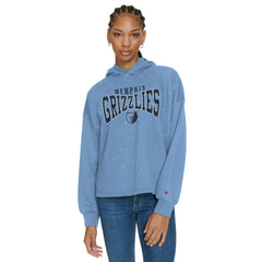 NBA - Memphis Grizzlies Tommy Jeans Women's Stella Cropped Pullover Hoodie - Light Blue