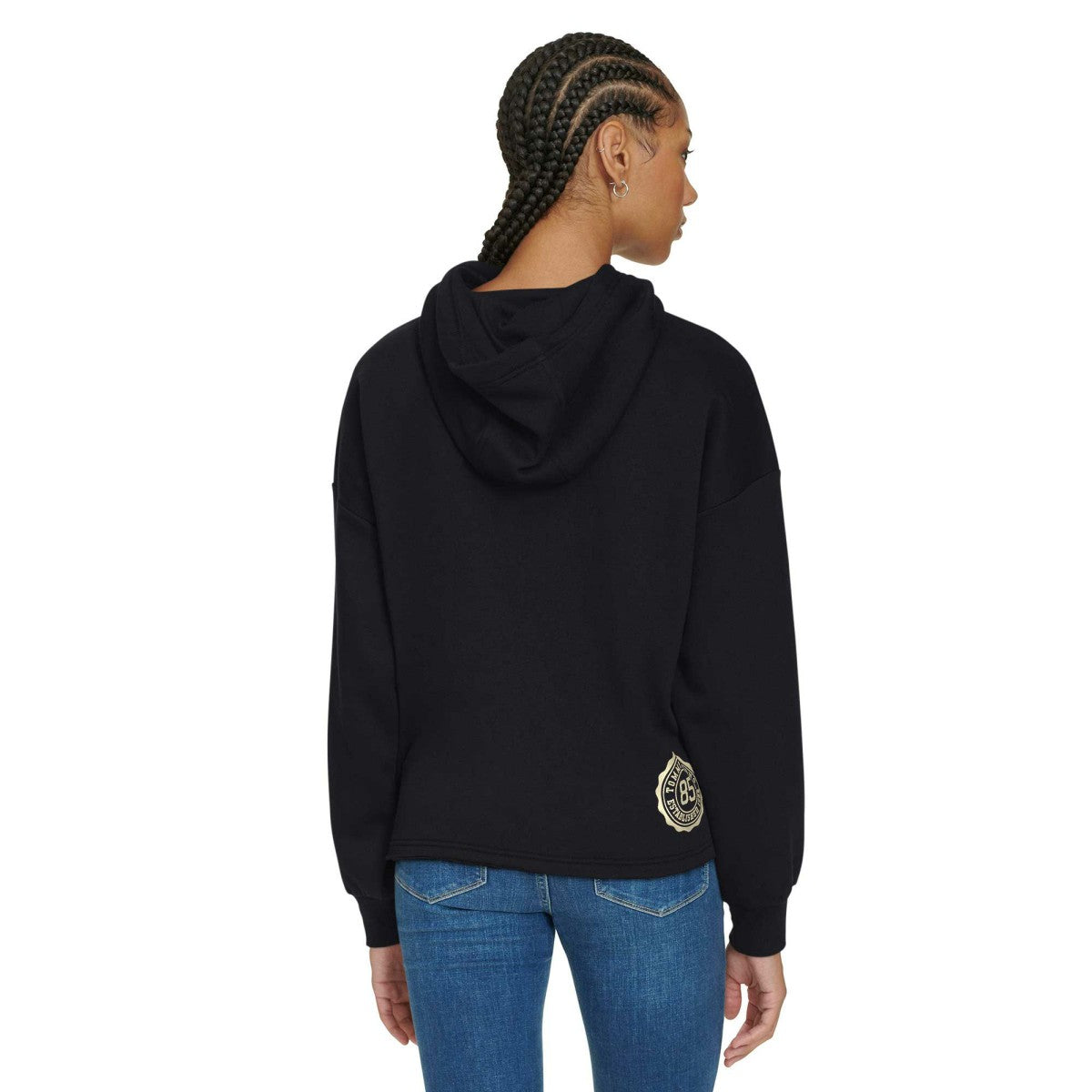 NBA - Milwaukee Bucks Tommy Jeans Women's Stella Cropped Pullover Hoodie - Black