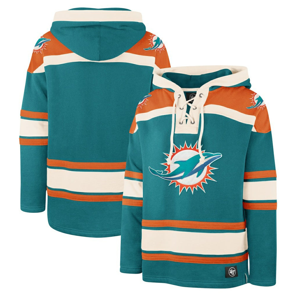 Miami Dolphins '47 Superior Lacer Pullover Hoodie Aqua - 47 brand