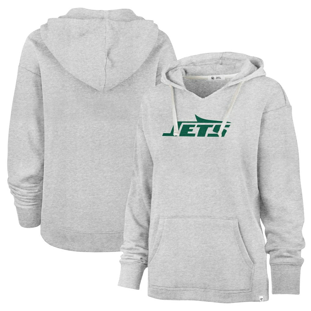 New York Jets '47 Women's Premier Kennedy V-Neck Pullover Hoodie Gray - 47 brand