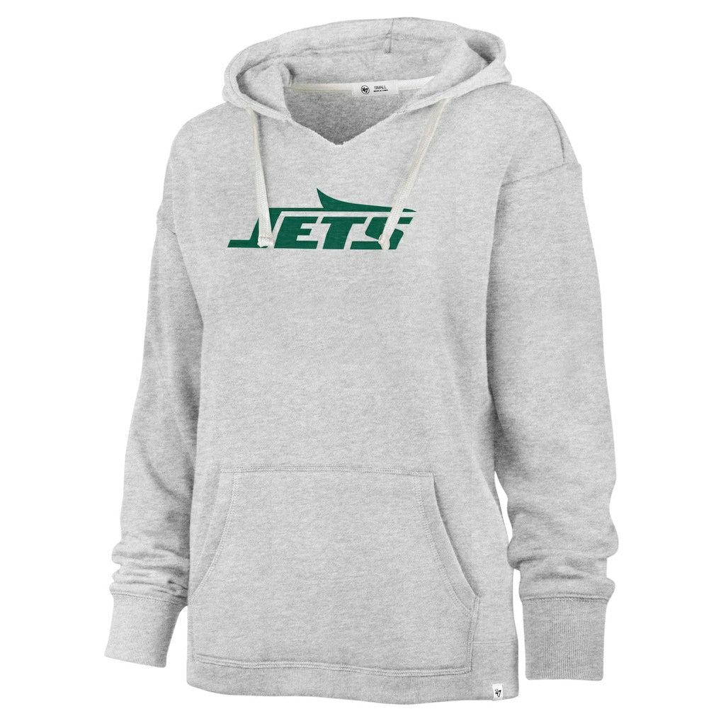 New York Jets '47 Women's Premier Kennedy V-Neck Pullover Hoodie Gray - 47 brand