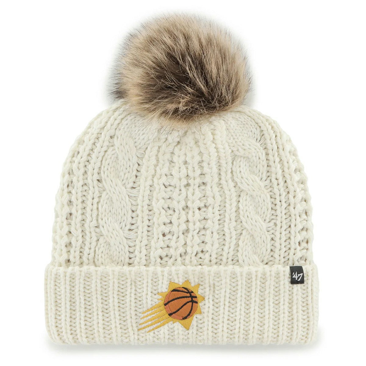 47 brand - Phoenix Suns '47 Women's Meeko Cuffed Knit Hat with Pom - Cream