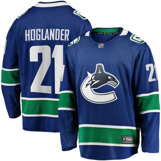 Nils Hoglander Vancouver Canucks Fanatics Home Premier Breakaway Player Jersey - Blue | NHL Jerseys