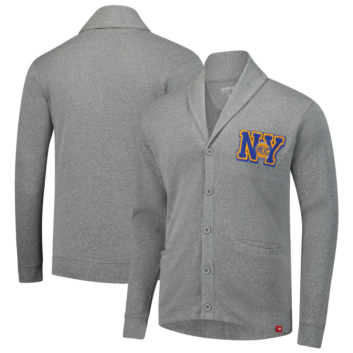 NBA - New York Knicks Sportiqe Unisex Henshaw Full-Button Cardigan Sweater - Heather Gray