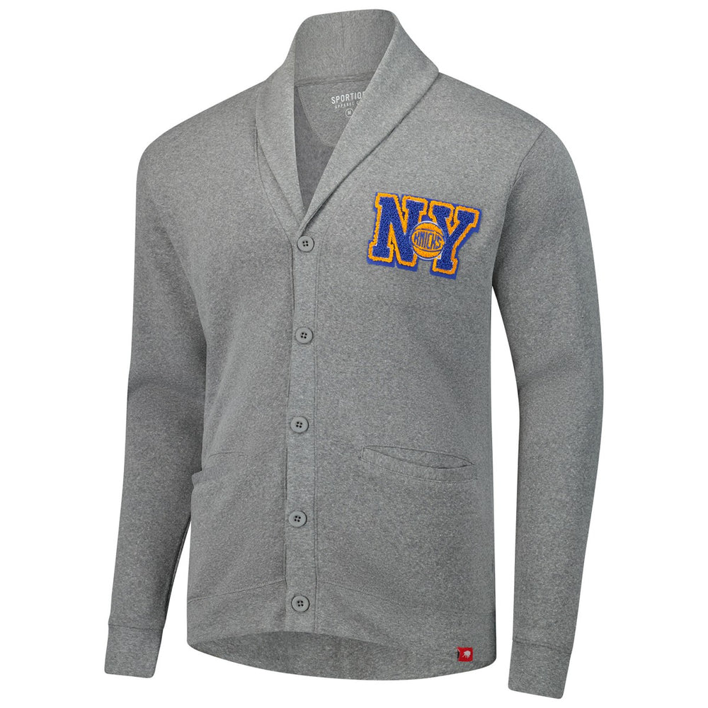 NBA - New York Knicks Sportiqe Unisex Henshaw Full-Button Cardigan Sweater - Heather Gray