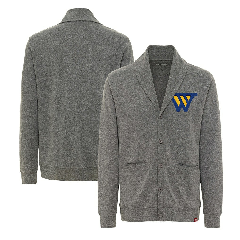 NBA - Golden State Warriors Sportiqe Unisex Henshaw Long Sleeve Full-Button Cardigan Sweater - Heather Gray