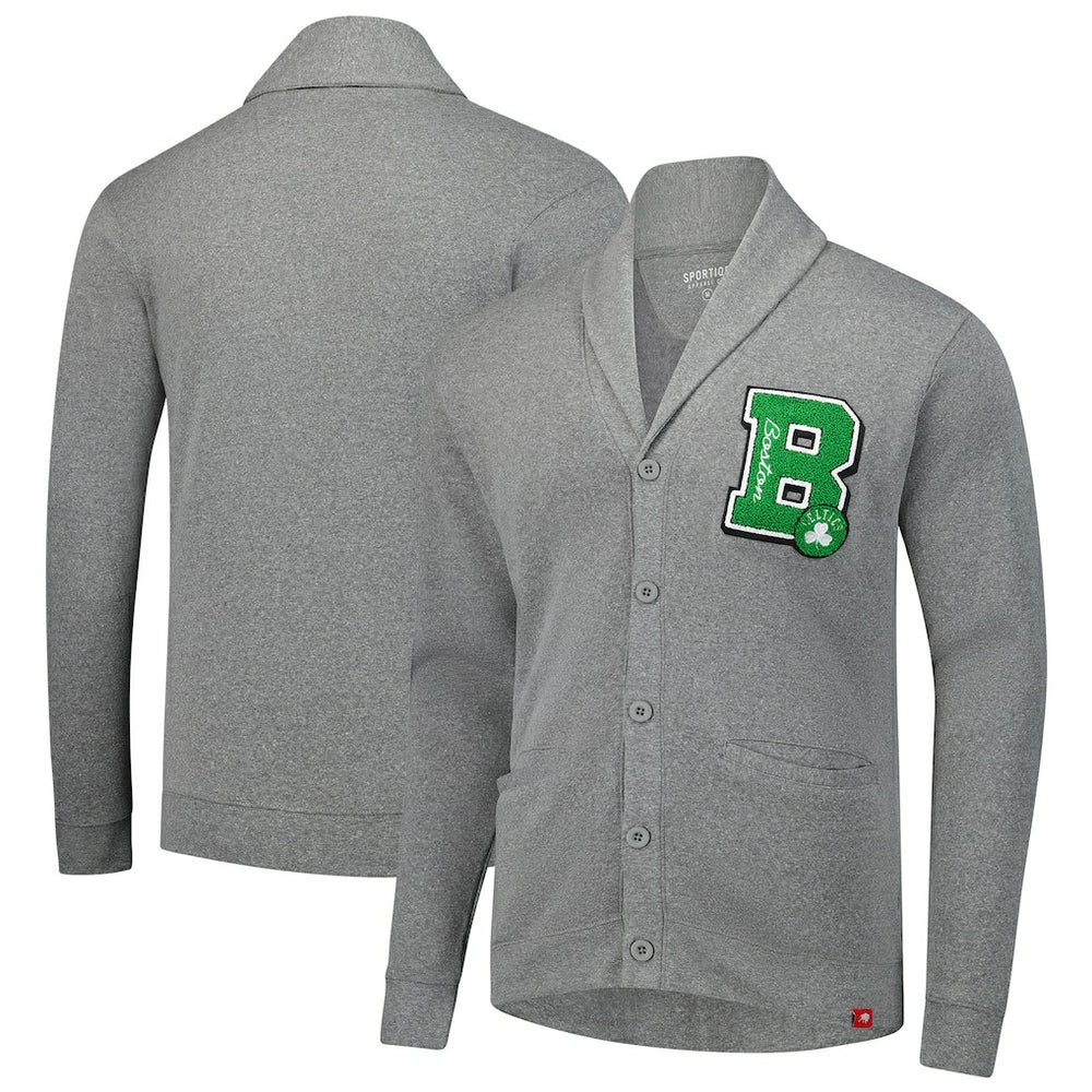 NBA - Boston Celtics Sportiqe Unisex Henshaw Full-Button Cardigan Sweater - Heather Gray